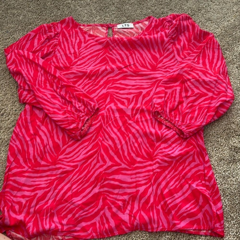 Long Tall Sally Pink and Red Top size 16
